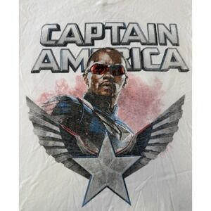 Marvel Captain America Brave New World Falcon Graphic Tee Mens Large White Movie